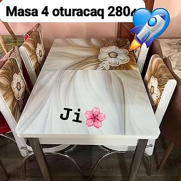 yazı masa: Mətbəx üçün, Yeni, 4 stul — 1