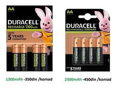 Baterije: Duracell AA punjive baterije - Tip: AA (HR6) - Kapaciteti: • 1300 — 16