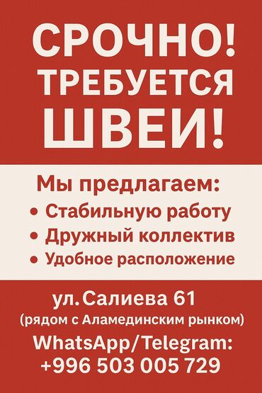 Швеи: Швея Прямострочка. Аламединский рынок / базар