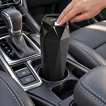 дверь боковая: Avtomobil üçün həndəsi dizaynlı mini zibil qabı — qara Qara rəngli — 3
