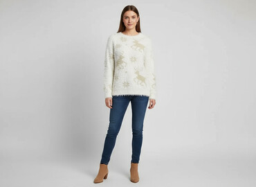 sweter kopertowy wiązany zara: Peacocks, Women`s sweater, size S