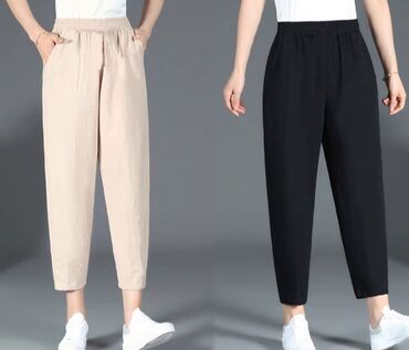 брюки капри для полных женщин: Повседневные брюки, XL (EU 42), 2XL (EU 44)