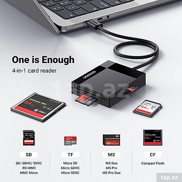 UGREEN 4-in-1 kart oxuyucu - Birləşmə: USB (kabel daxilində), noutbuk