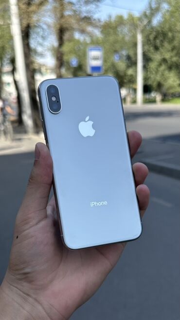 смартфоны бишкек цена: IPhone X, Колдонулган, 64 ГБ, Күмүш, 71 %