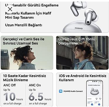 philips musiqi: Yeni Simsiz (Bluetooth) Qulaqcıqlar, Huawei, rəng - Gümüşü — 2