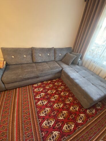 2х местный диван: Гарнитур для зала, Диван, цвет - Синий, Б/у