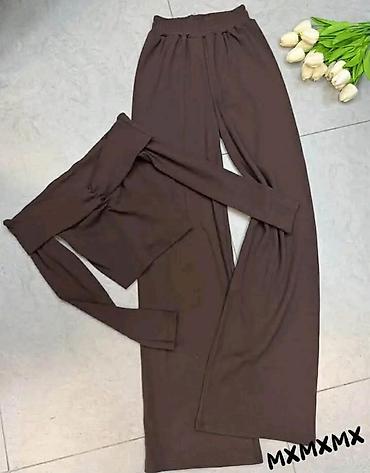 bodi zenski: DvodelnI ženski komplet – top i široke pantalone - Dizajn: moderan — 3