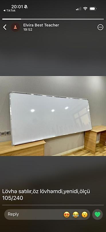 ofis ləvazimatı: Markerlə yazılan maqnitli lövhə - Ölçü: 105 x 240 sm - Ağ, parlaq — 1