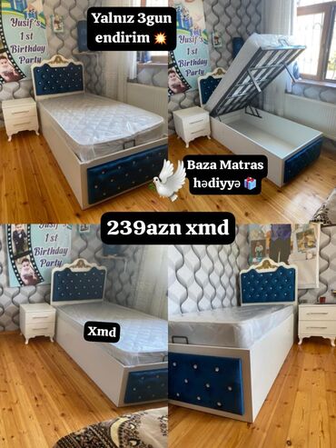 Masa və oturacaq dəstləri: Çarpayı yeni tək nəfərlik