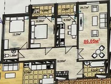 Продажа квартир: 3 комнаты, 87 м², Элитка, 15 этаж, ПСО (под самоотделку) — 2