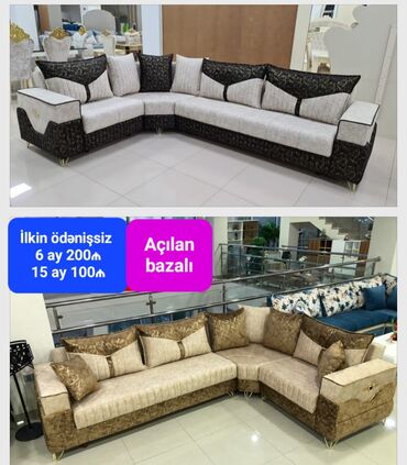 Divan və masa dəstləri: Yeni, Künc divan, Qonaq otağı üçün, Açılan — 8