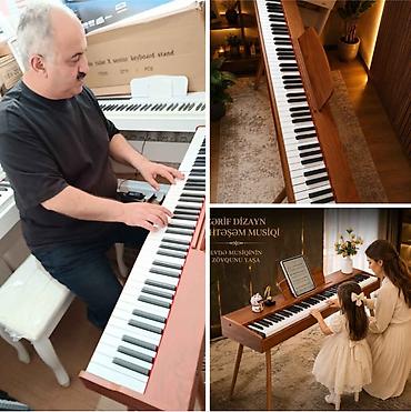 Elektro Pianino Qəhvəyi rəngli 88 klaviş tam oktava Pianino səslidir 4