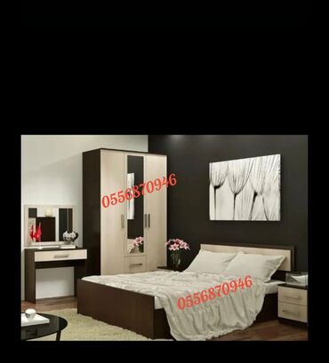 Yataq otağı dəstləri: İkinəfərlik çarpayı, Dolab, Termo, 2 tumba, Azərbaycan, Yeni — 3