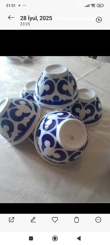 Ev və bağ: Çay dəsti, rəng - Mavi, Keramika — 1