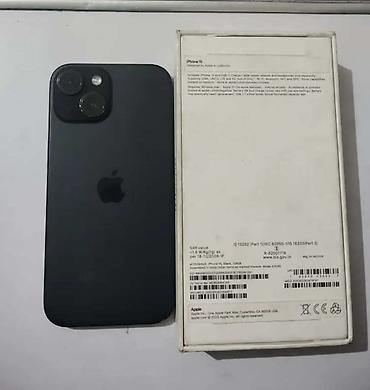 IPhone 15, 128 GB, Midnight, Simsiz şarj, Face ID, Sənədlərlə