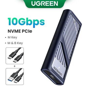 цена ps3: UGREEN CM559 M.2 NVMe SSD Enclosure 10Gbps с кабелем USB-C и USB-A