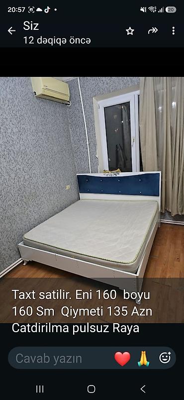 ortopedik matraslar: Taxt satılır. - Ölçü: eni 160 sm, boyu 160 sm - Material: ağ korpus — 1