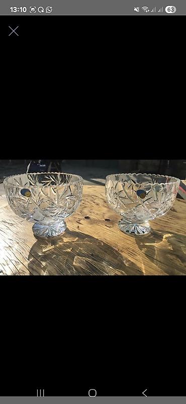 zangan glass: Xrustal konfet murebbe sirniyyat qabi . Kənaqədi (kristal) ayaqlı qab — 7