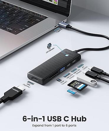 🔥 ORICO PWD-6PS-BK-EP – 6-in-1 USB-C HUB, HDMI 4K, SD/TF və 100W PD