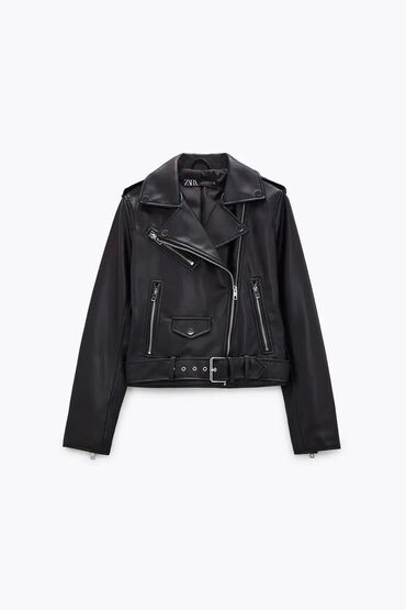 секонд хенд кожаные куртки: Кожаная куртка, Косуха, Кожзам, Укороченная модель, XS (EU 34)