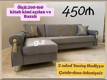 Divanlar: Künc divan – ölçü: 260×160 - Kitab kimi açılan mexanizm - Bazalı — 1