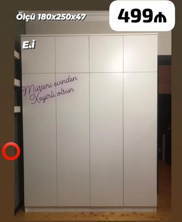 Mebel: Yeni, Açılan, 4 qapılı Qarderob, paltar dolabı
