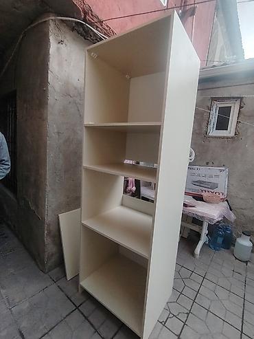 Rəflər: MDF-lam formalı açıq rəfli şkaf - Rəng: krem/açıq bej - Material — 1