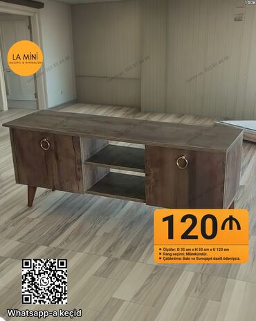 Düz TV altlığı, Polkalı, Laminat