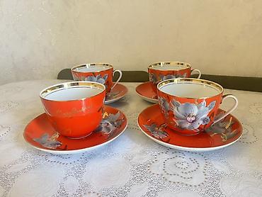 tefal caydan: Çay dəsti, rəng - Qırmızı, Farfor, 4 nəfərlik — 2
