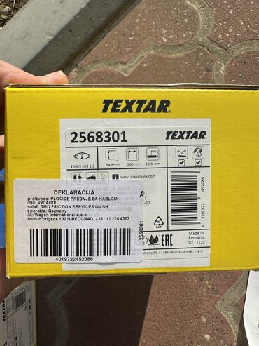 Auto delovi: Škoda KAROQ- kočione pločice – prednje sa kablom - Proizvođač: TEXTAR — 3