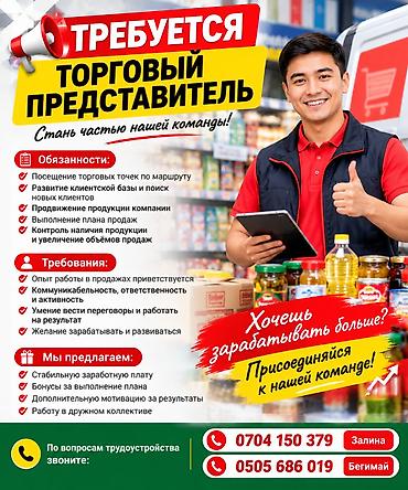 **Вакансия: Торговый представитель** В команду требуется активный и