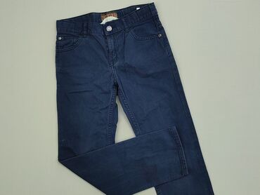 Dżinsy: Dżinsy H&M, 9 lat, wzrost - 134 cm., stan - Bardzo dobry, wzór - Jednolity kolor, kolor - Niebieski