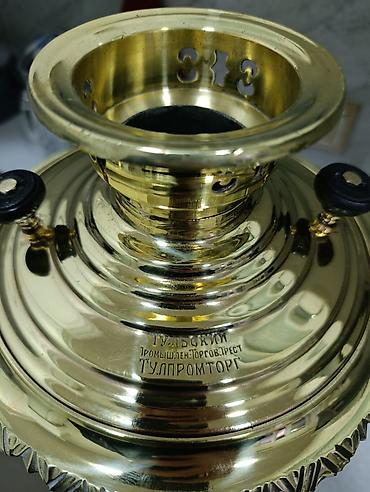 antik samovar alıram: Məhsul: Qızılı rəngində Qədimi 1880 il kömür/soba tipli samovar — 5