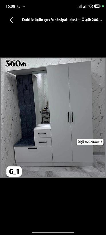 Yeni, 2 qapılı, Ağ, Açılan, Düz dolab