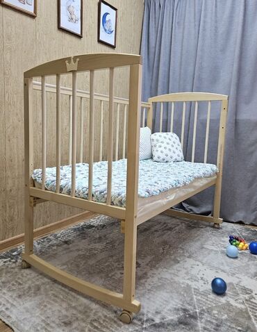 купить кресло кровать недорого бу: Детская кровать 60х120 - 7000сом Березовое дерево, натуральный