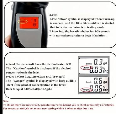 Алкотестеры: Rəqəmsal Nəfəs Alkoqol Testeri - Yüksək dəqiqlikli sensor və rəqəmsal — 7