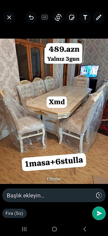 bag ucun stol stullar: Qonaq otağı üçün, Yeni, Açılmayan, 6 stul — 1