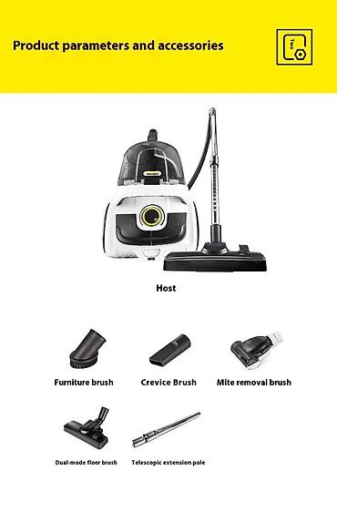 Пылесосы: Пылесос, Karcher, Стандартный, Влажная, Паровая, Смешанная, Мешок, Циклонный фильтр, Фильтр для воды — 17