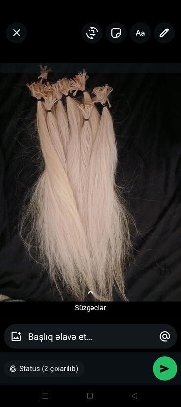 Təbii saçlar, pariklər: Sac satilir. tebii. uzunluq 70 sm wekildeki kimidi. qivirciq — 9