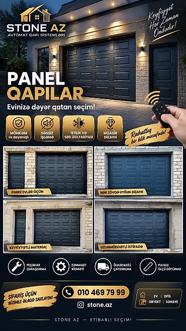 Yeni Qaraj darvazası, Seksional, Avtomatik, rəng - Qara, Şəbəkə ilə, Kredit yoxdur, Pulsuz quraşdırma, Pulsuz çatdırılma
