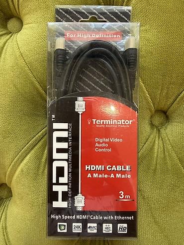Audio və video kabellər: Terminator HDMI kabeli – A tip (A Male – A Male), 3 metr — 1