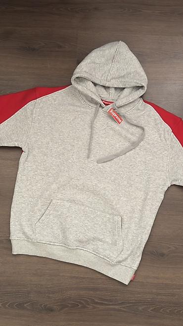 Мужская толстовка, XL, Supreme, Новый, цвет - Серый, Самовывоз, Бесплатная доставка, Платная доставка