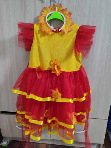 платье на утренник: Праздничный детский костюм «Осень» - Комплект: пышное платье и