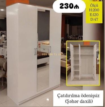 Yataq otağı dəstləri: Yeni, 3 qapılı Düz dolab, Qarderob, paltar dolabı lalafo.az -da Yataq otağı dəstləri: Yeni, 3 qapılı Düz dolab, Qarderob, paltar dolabı