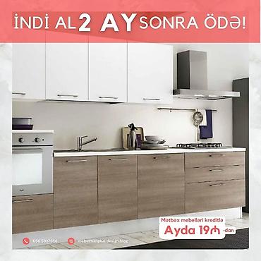 Sifarişlə mebel: Sifarişlə mətbəx dəsti, Özü çəkən petlələr, Sadə laminat, Kredit var, Pulsuz çatdırılma — 2