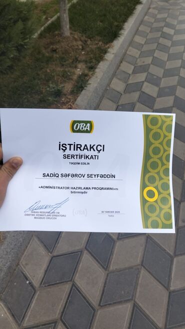 администратор: Məhsul: OBA “İştirakçı Sertifikatı” – Administrator Hazırlama Proqramı