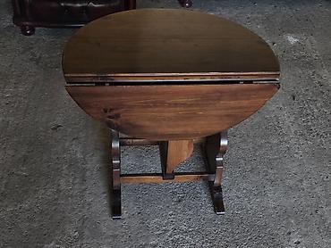 Antique Club Tables: Sklopivi okrugli sto od punog drveta - Materijal: masivno drvo s — 5