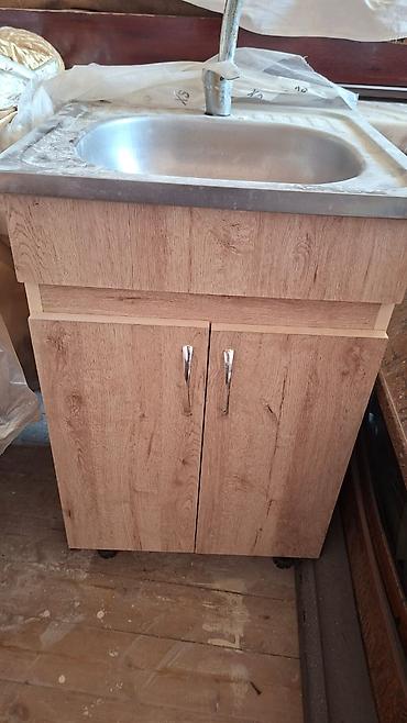 Mətbəx dolabları: Mətbəx üçün lavabo dolabı - Material: ağac teksturalı MDF/LDSP — 1