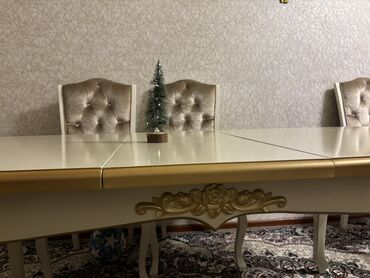 Masa və oturacaq dəstləri: Yemək otağı dəsti – masa və stullar - Klassik üslubda yemək masası — 4