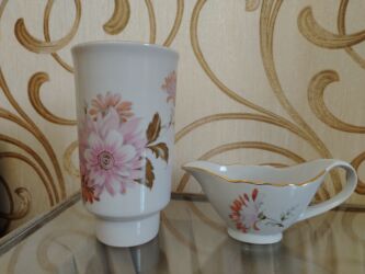 Аксессуары для кухни: Porcelen dəst – süzgəc qabı/saus qabı və hündür stəkan/vaza -